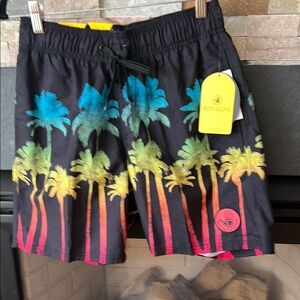 Body Glove Black and Red Board Shorts Swimwear
